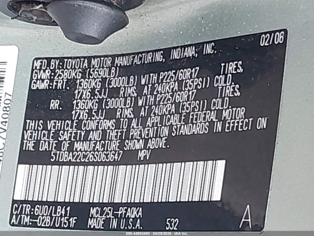 Toyota Sienna Xle Limited