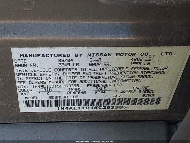 Nissan Altima 2.5 S