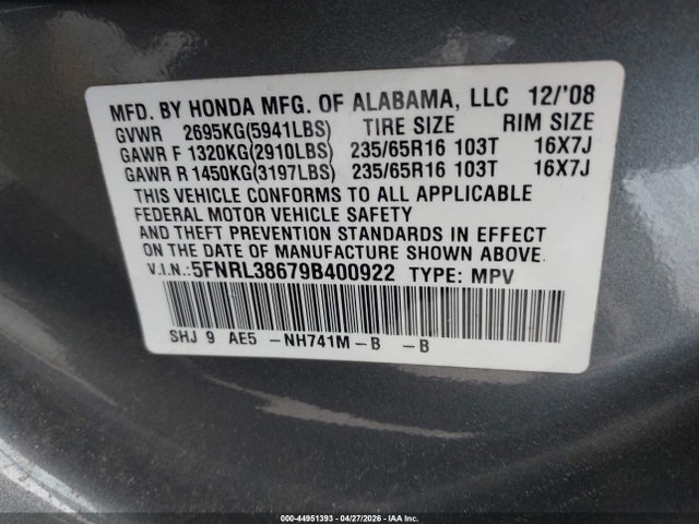 Honda Odyssey Ex-l