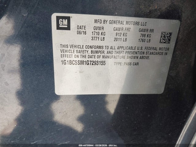 Chevrolet Cruze Ls Auto