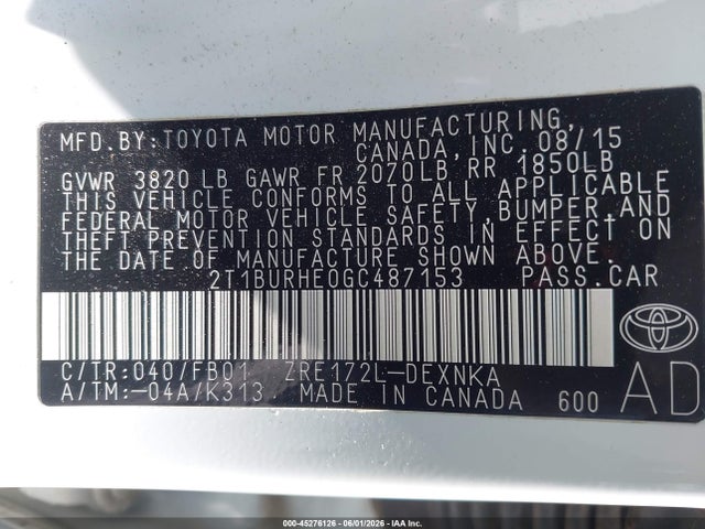 Toyota Corolla Le