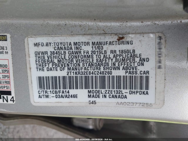 Toyota Matrix Standard