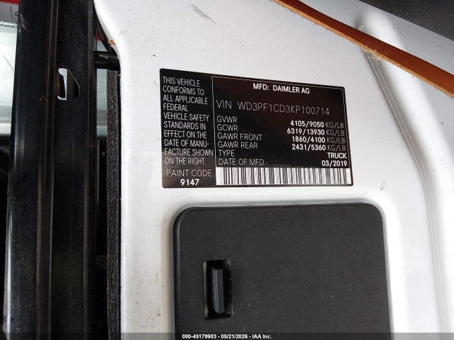 Mercedes-Benz Sprinter 2500 High Roof V6