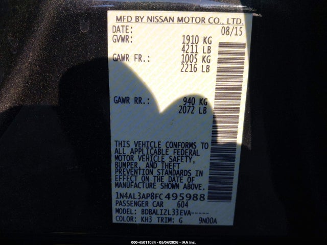 Nissan Altima 2.5 Sv