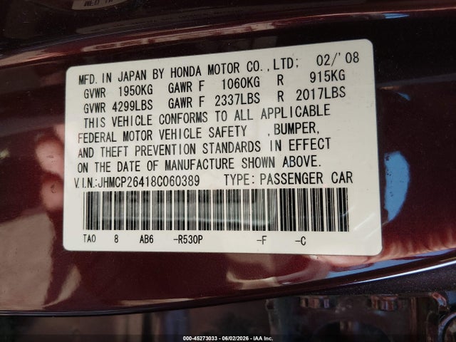Honda Accord 2.4 Lx-p