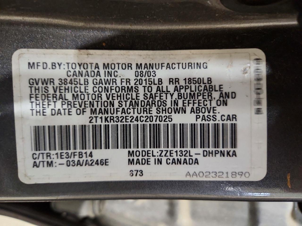 Toyota Corolla Xr