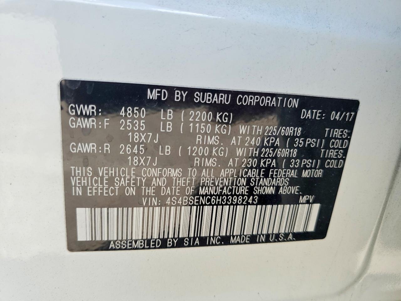 Subaru Outback 3.6r Limited