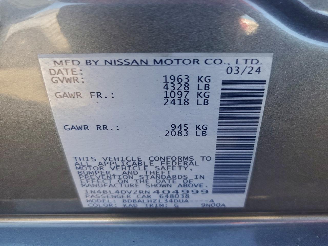 Nissan Altima Sv