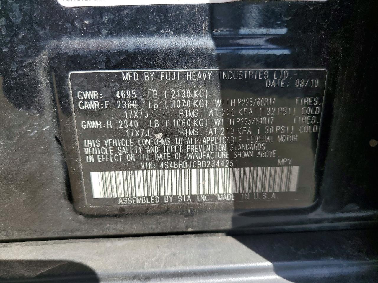 Subaru Outback 3.6r Limited
