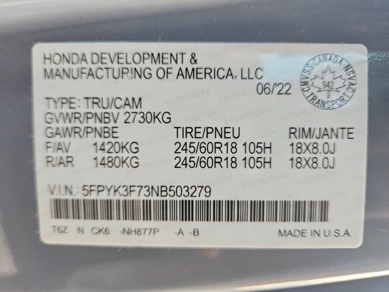 Honda Ridgeline Rtl