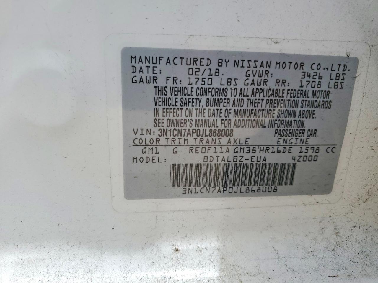 Nissan Versa Sv