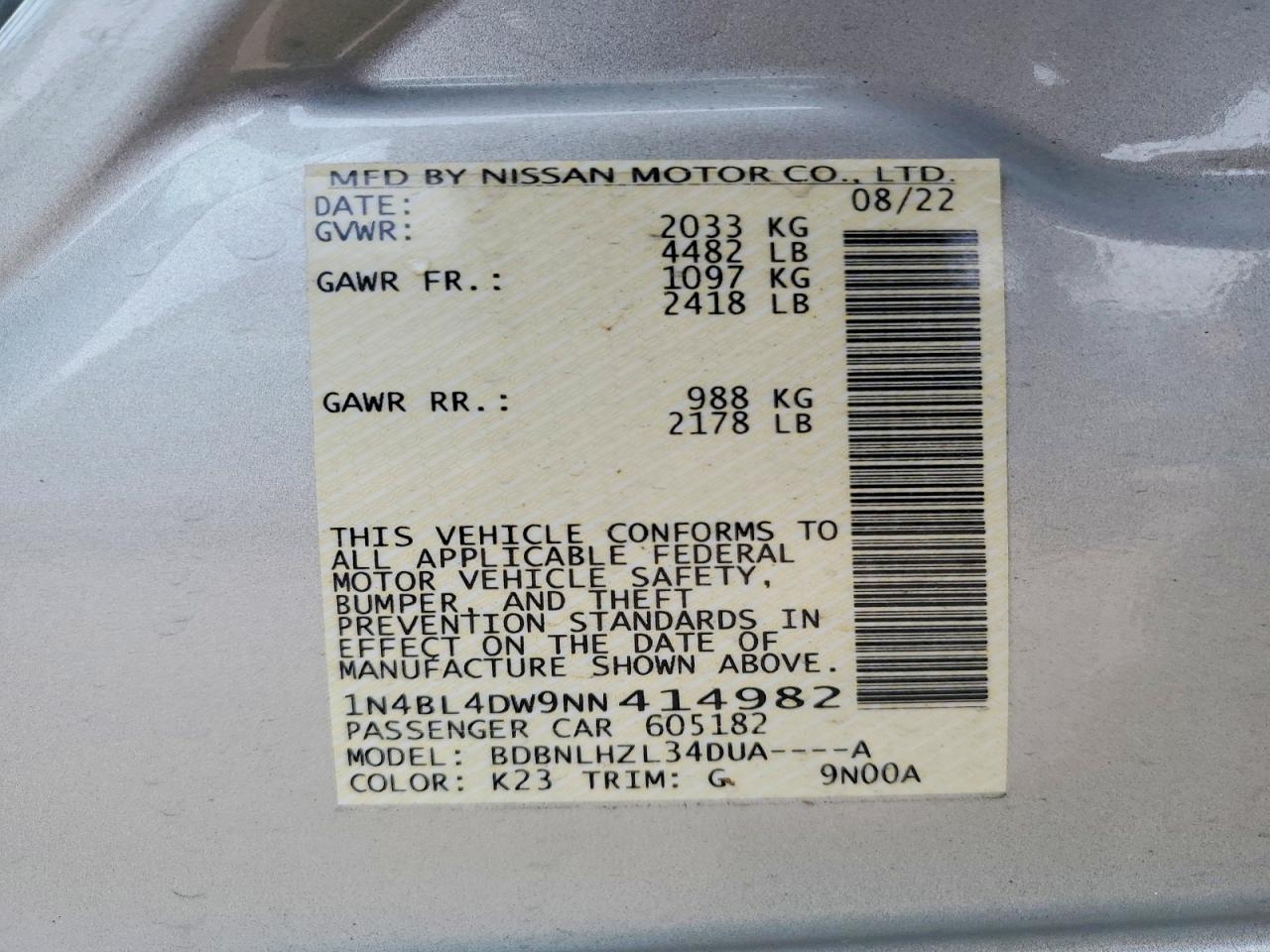 Nissan Altima Sv