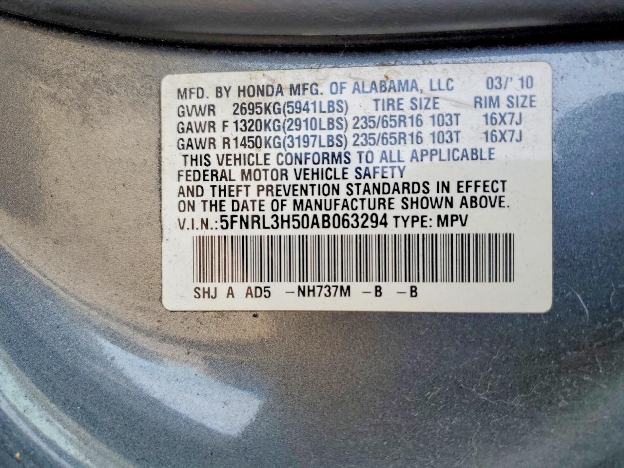 Honda Odyssey Ex