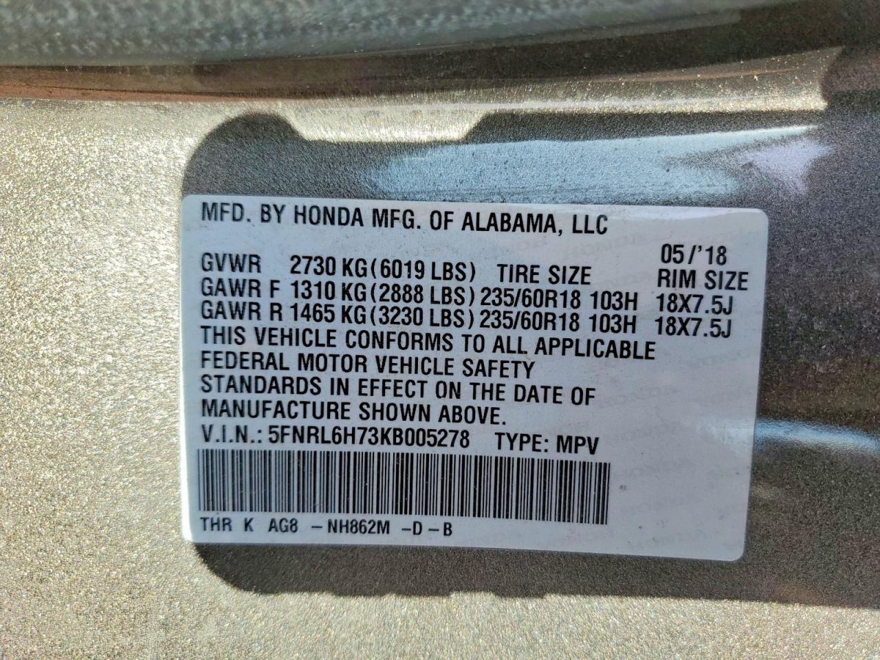 Honda Odyssey Exl