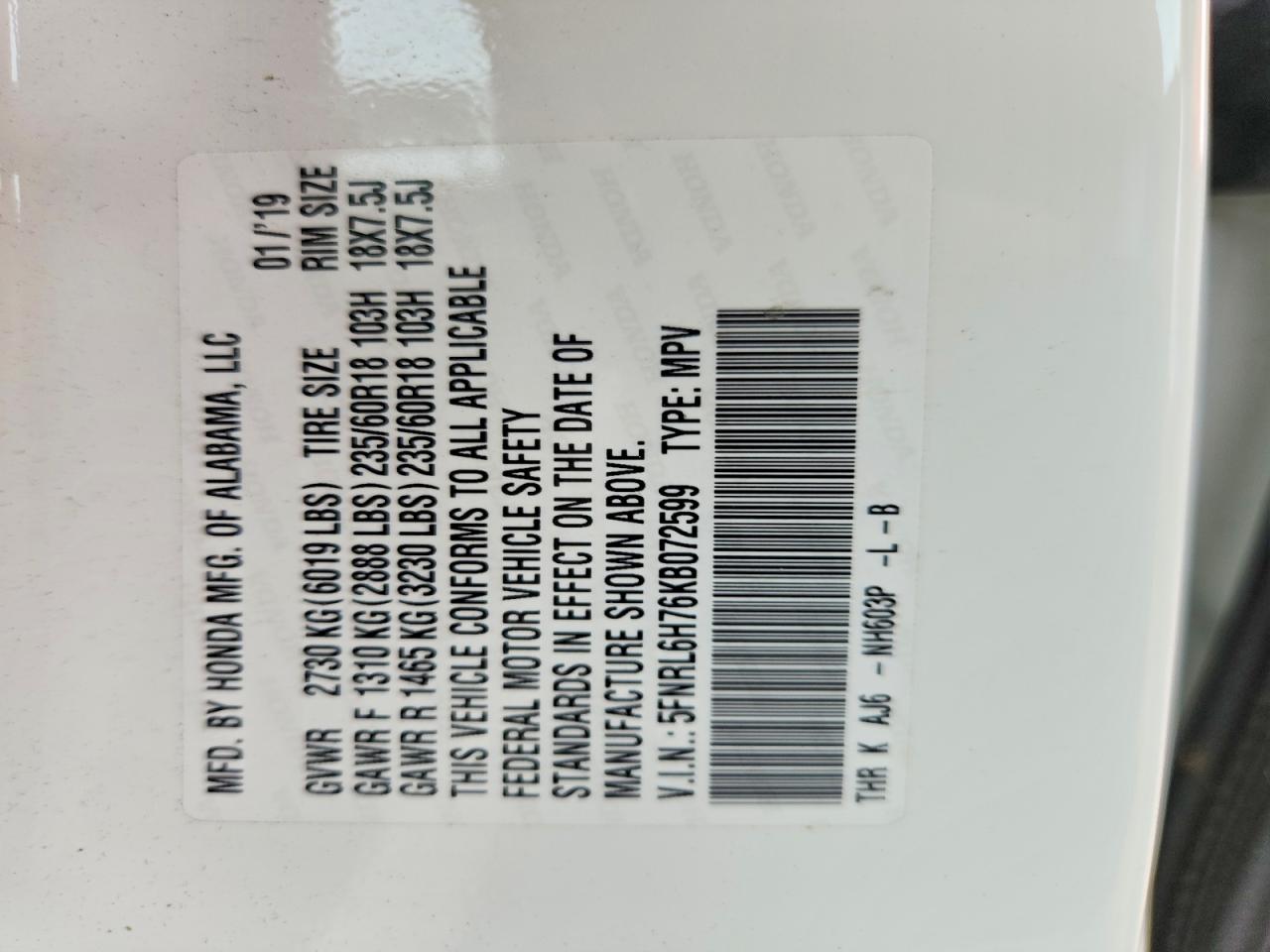 Honda Odyssey Exl