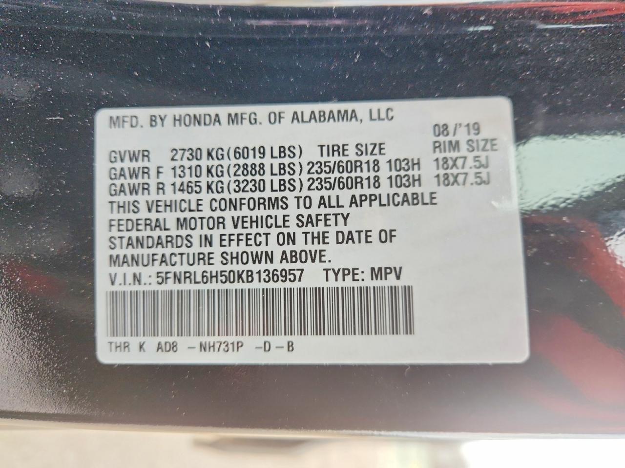 Honda Odyssey Ex