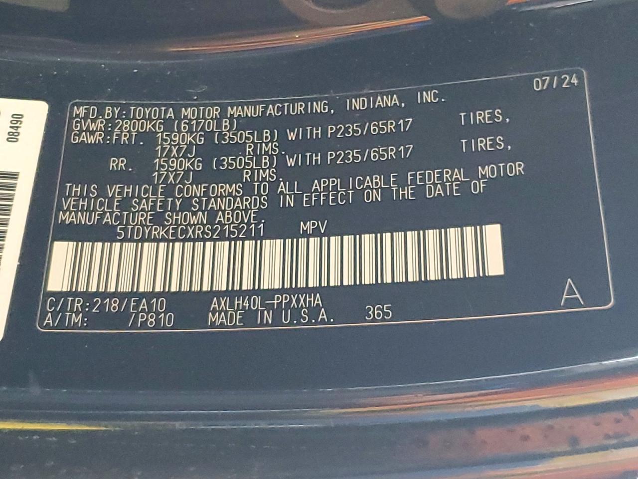 Toyota Sienna Xle