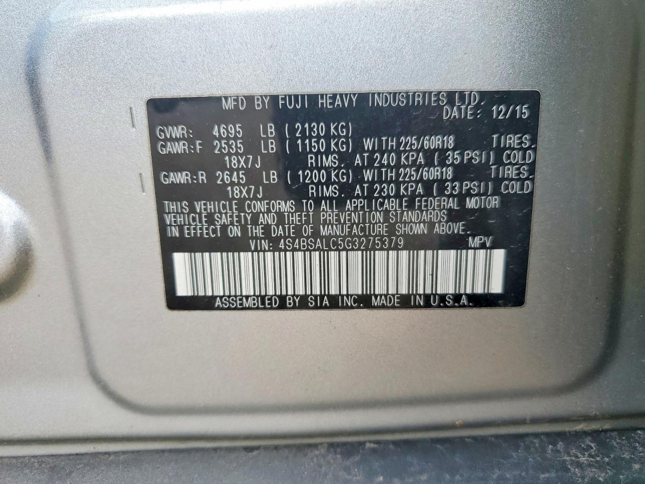 Subaru Outback 2.5i Limited