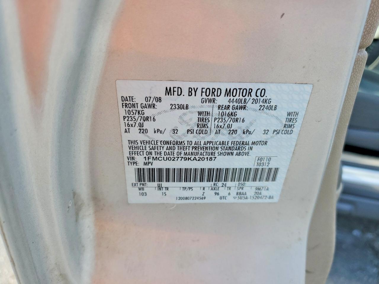 Ford Escape Xls