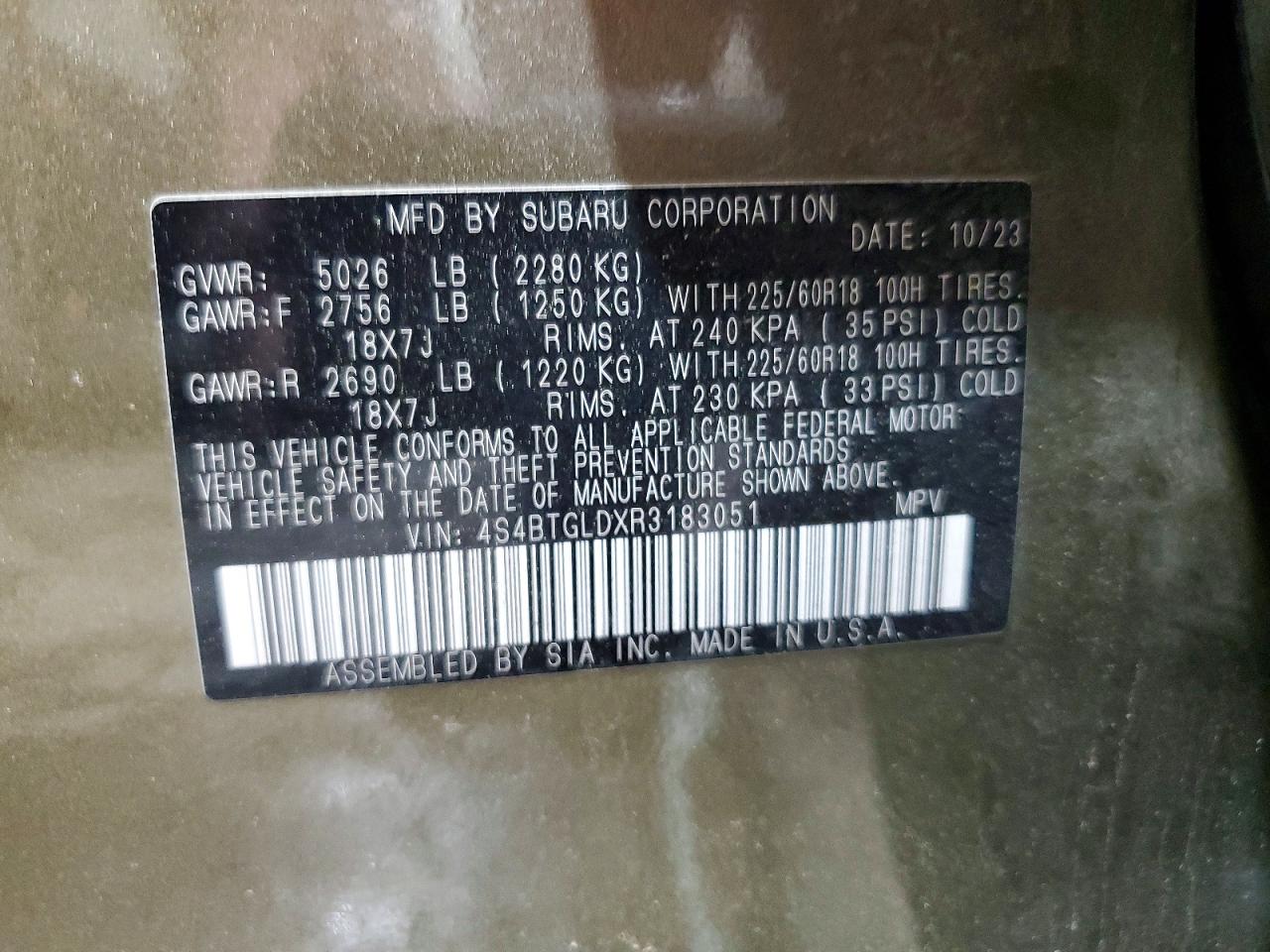 Subaru Outback Onyx Edition Xt