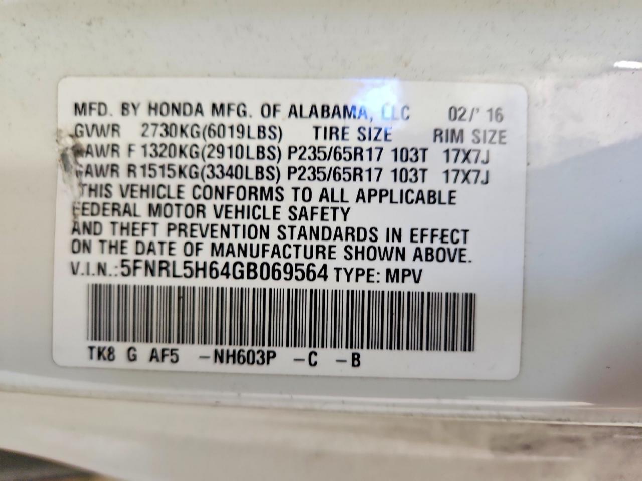 Honda Odyssey Exl