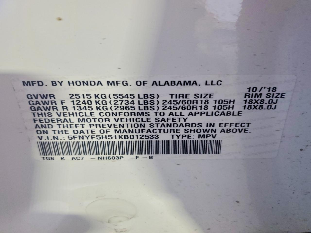 Honda Pilot Exl