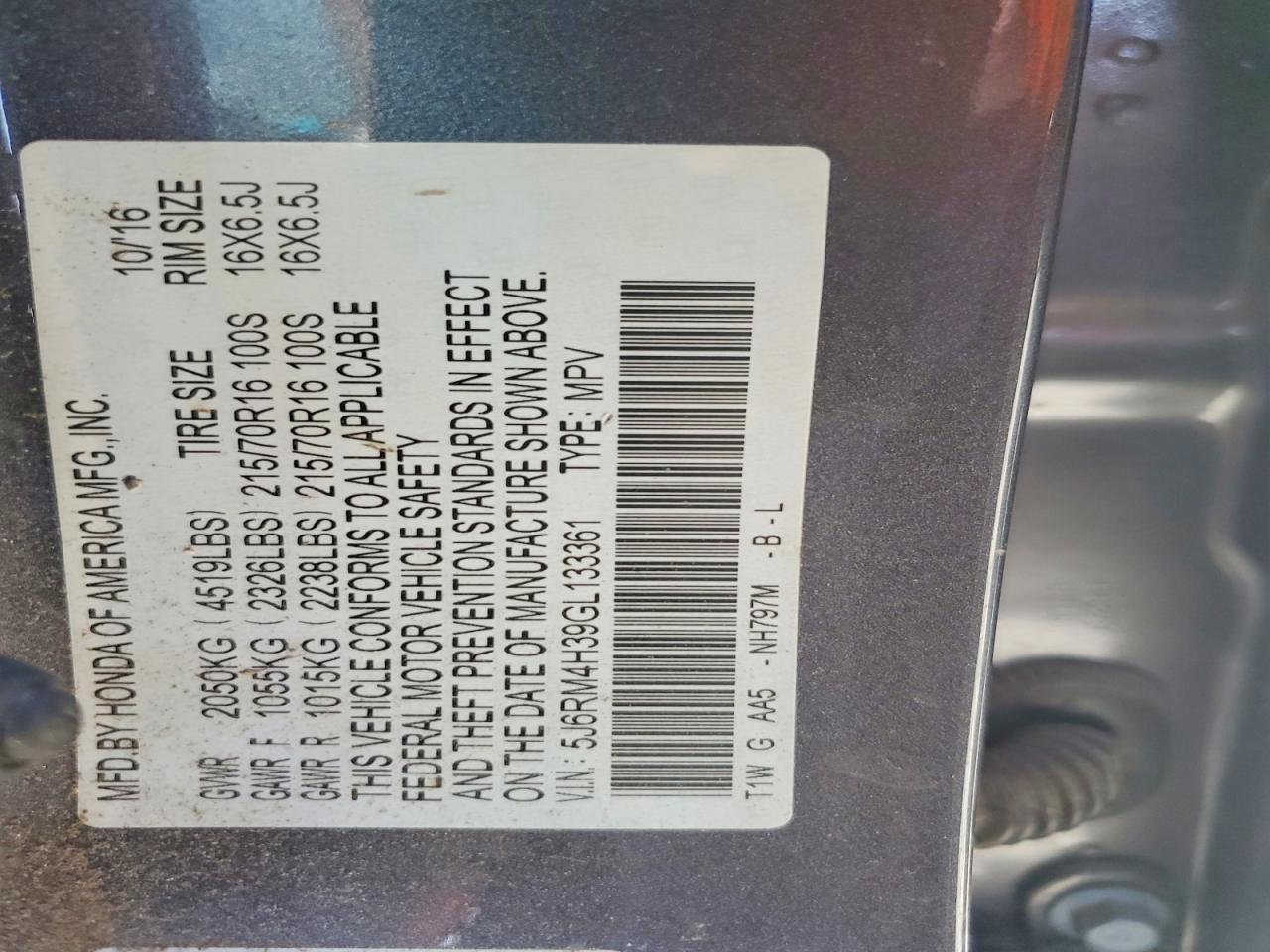 Honda Crv Lx