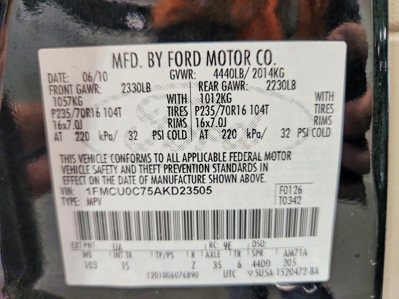 Ford Escape Xls