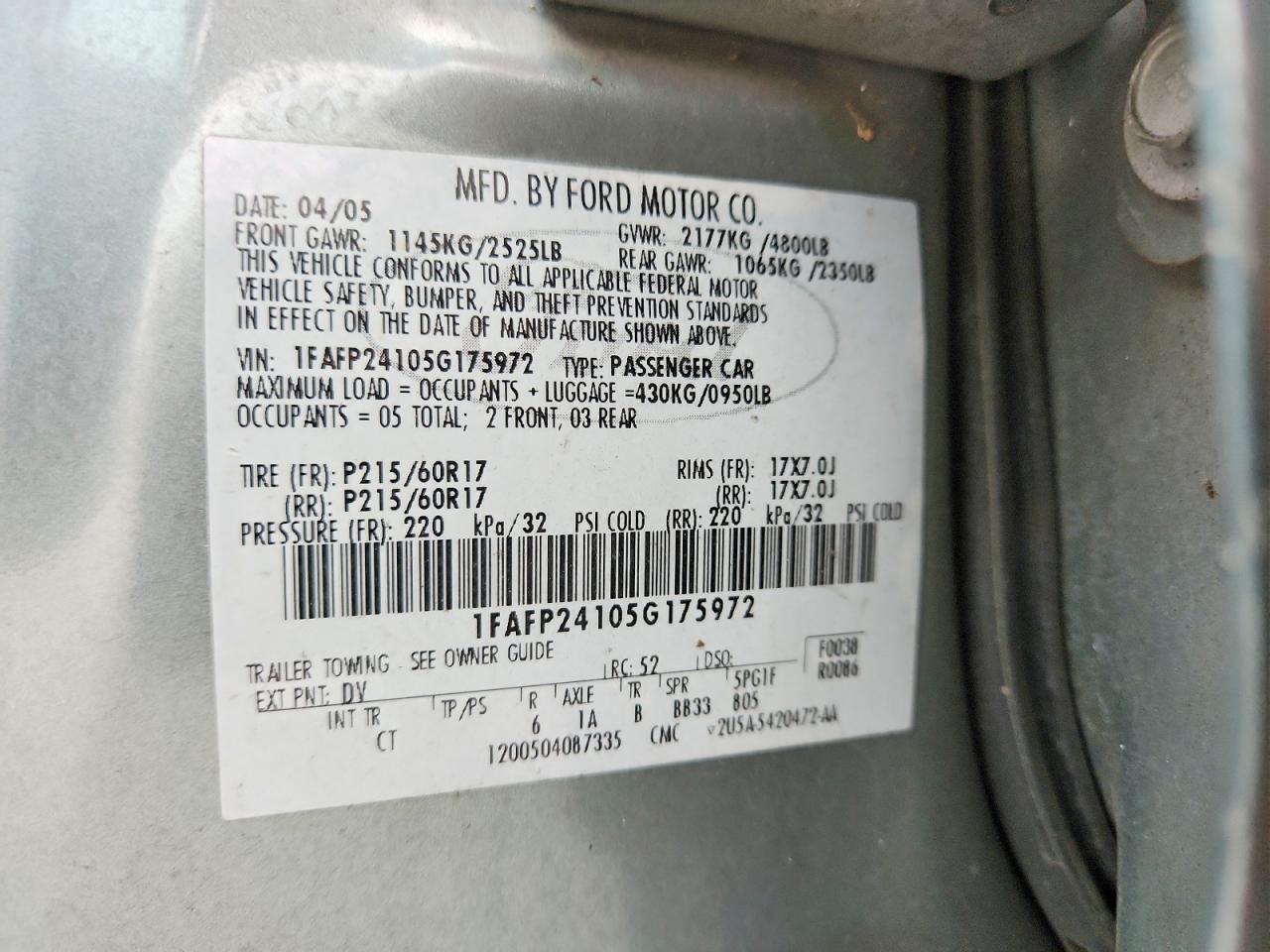 Ford Five Hundr Sel