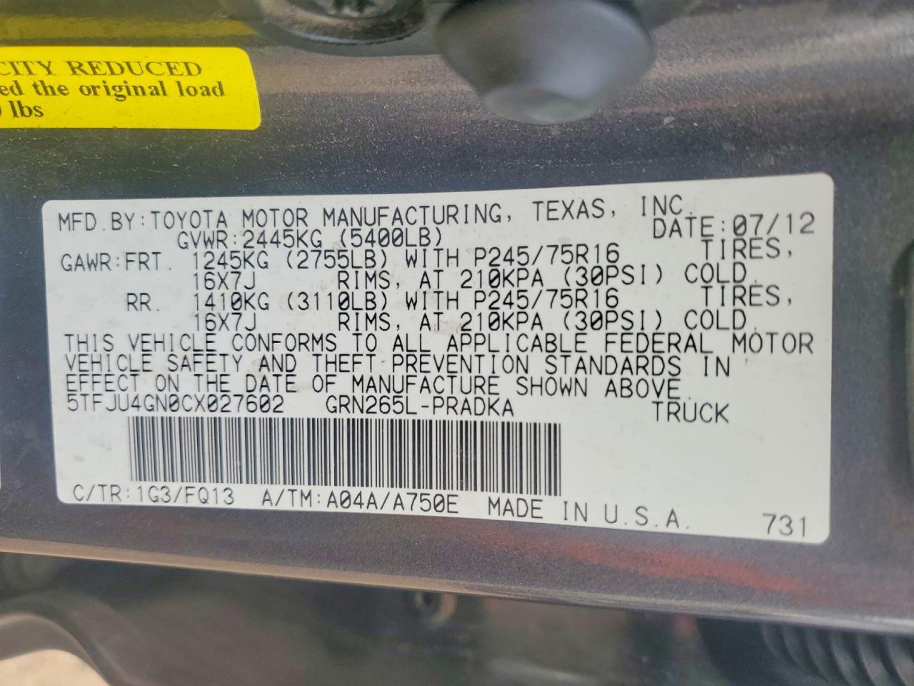 Toyota Tacoma Prerunner V6