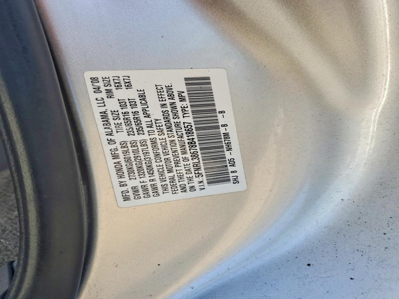 Honda Odyssey Exl