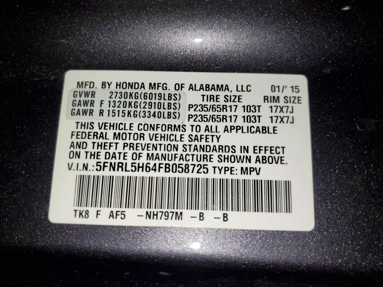 Honda Odyssey Exl