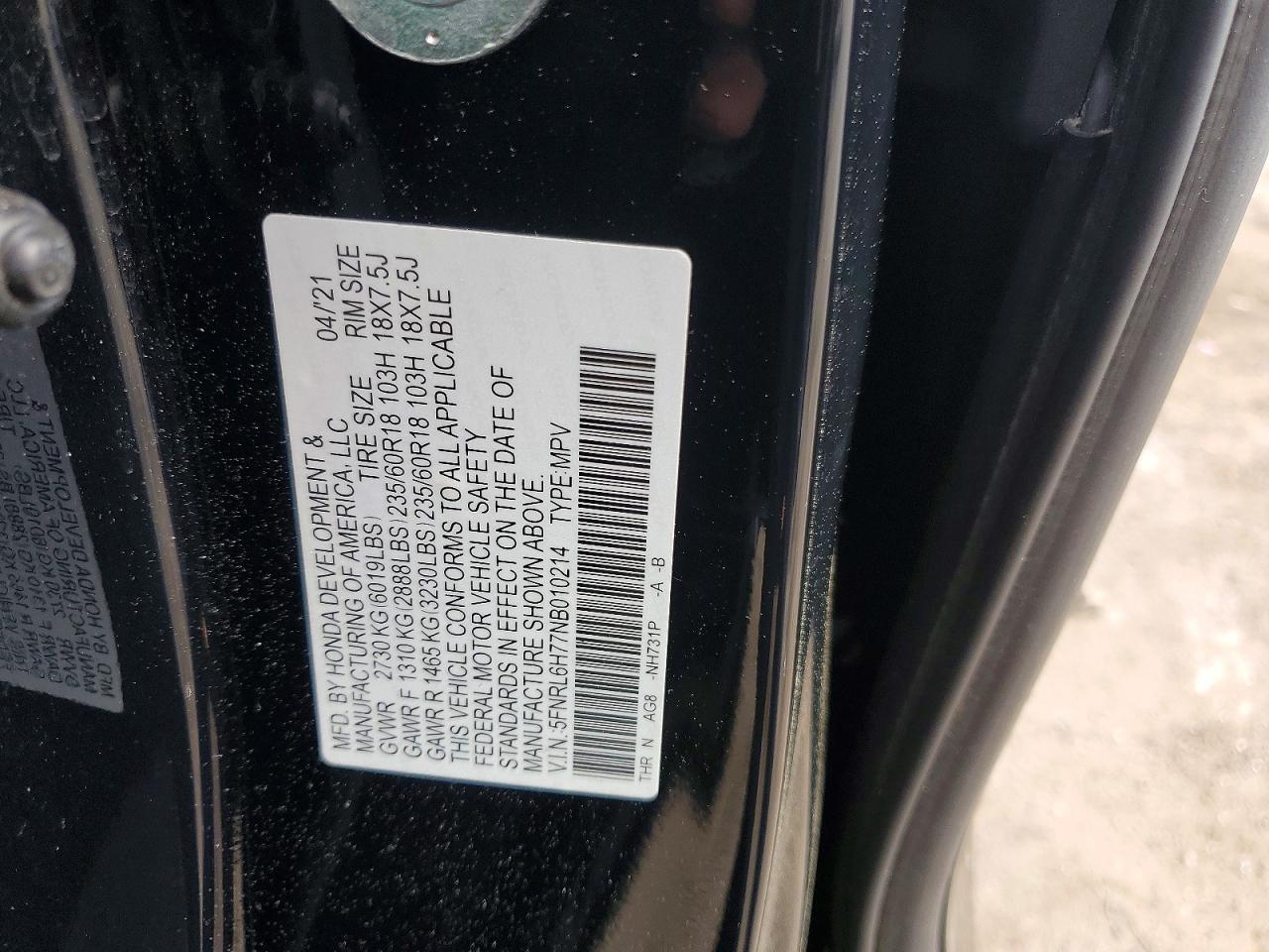 Honda Odyssey Exl