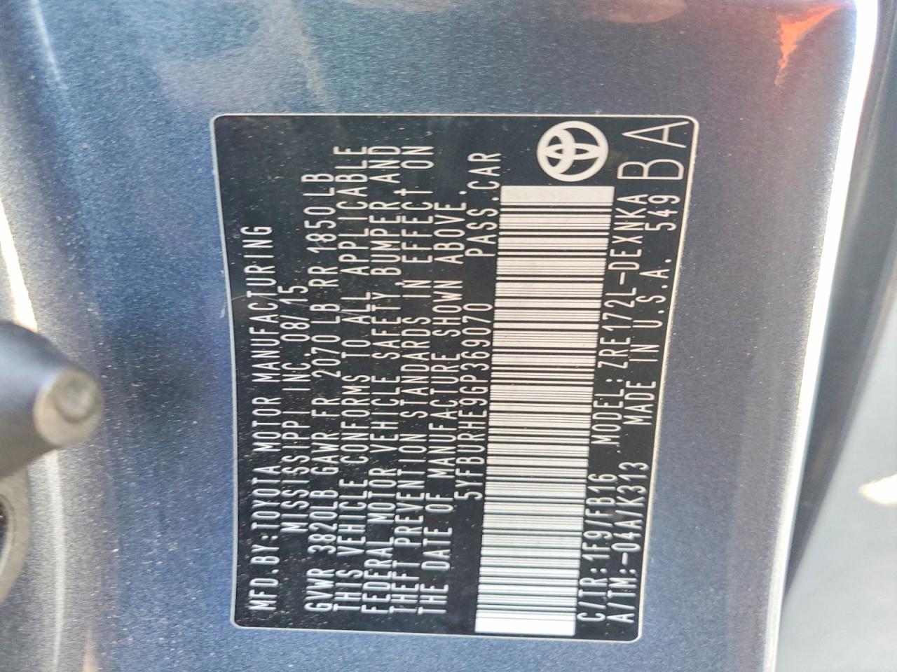 Toyota Corolla Le