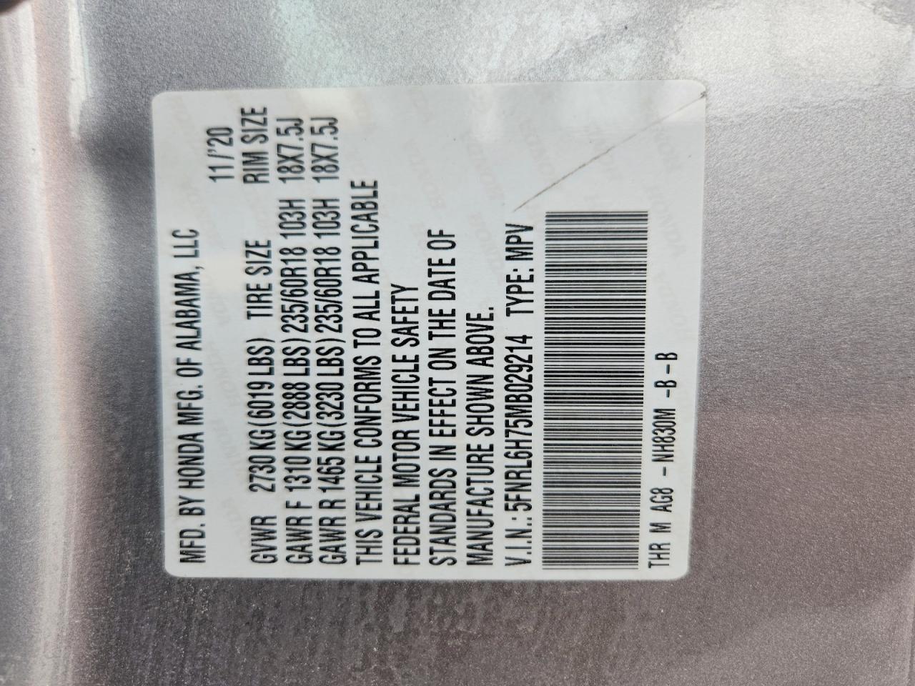 Honda Odyssey Exl