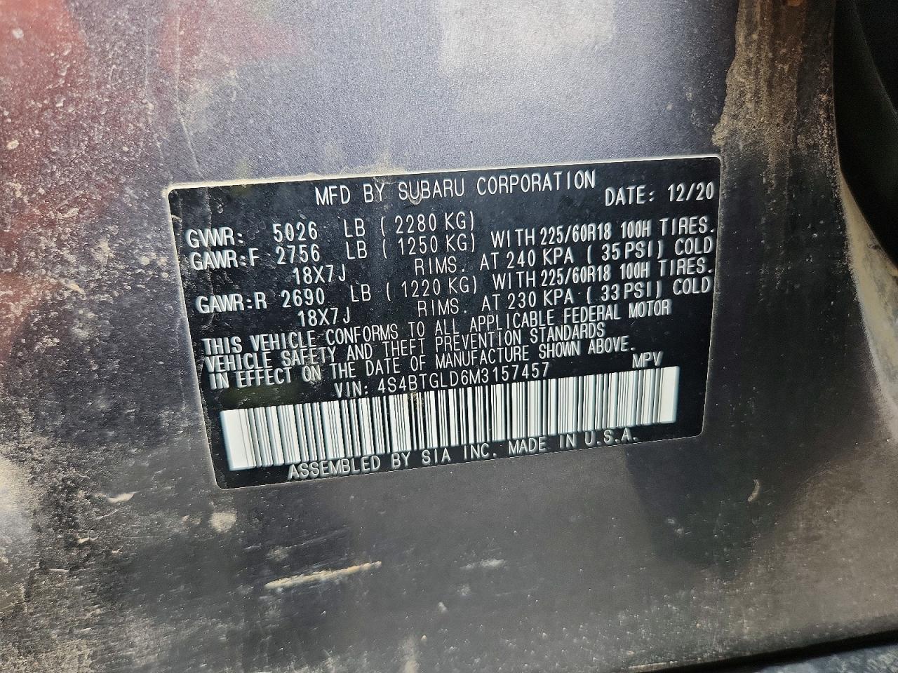 Subaru Outback Onyx Edition Xt