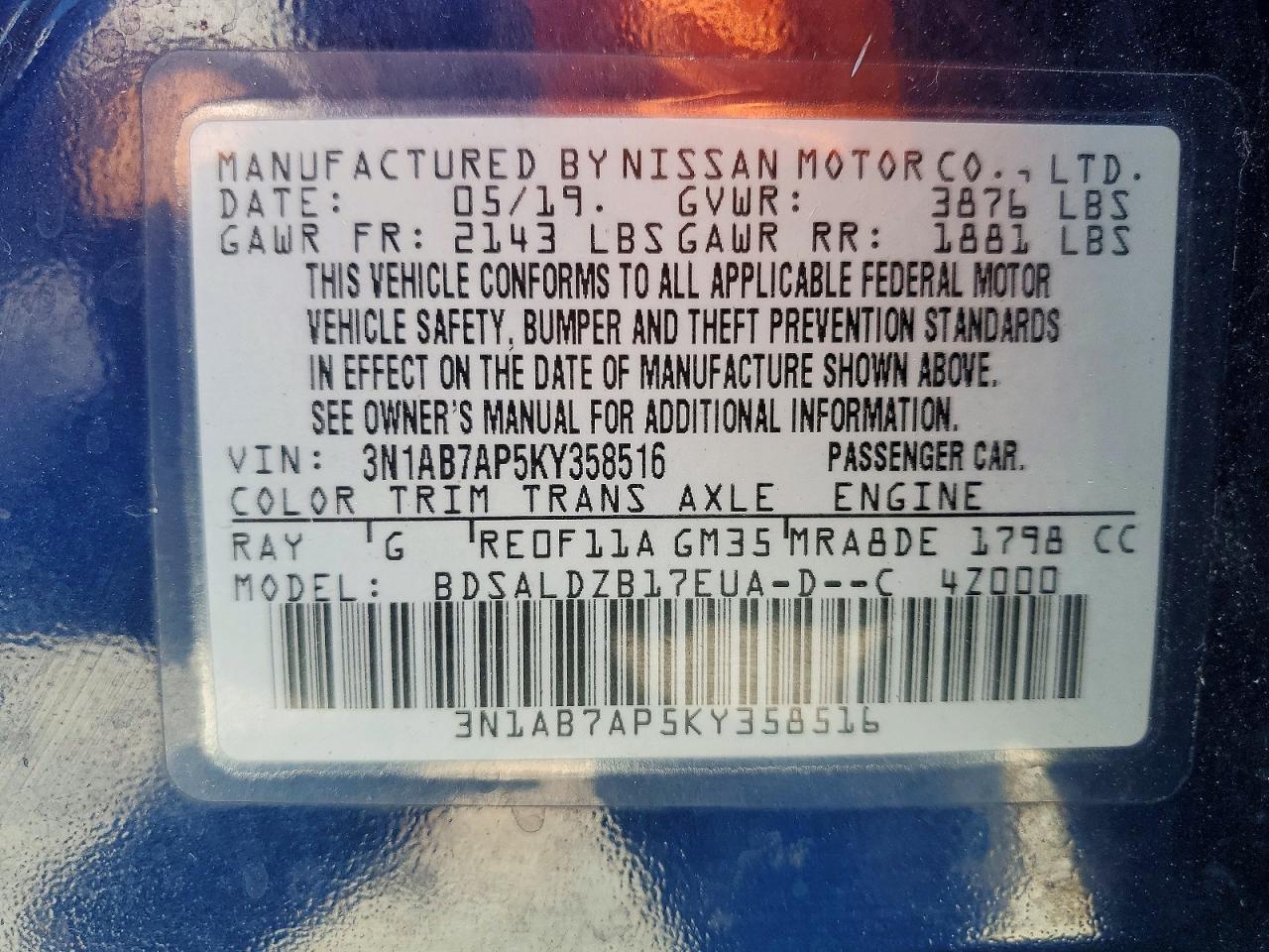 Nissan Sentra Sv