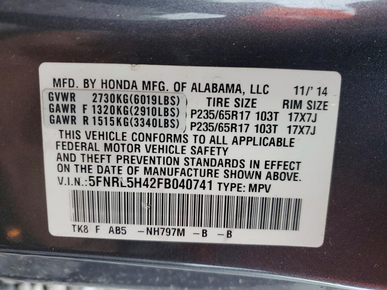 Honda Odyssey Ex