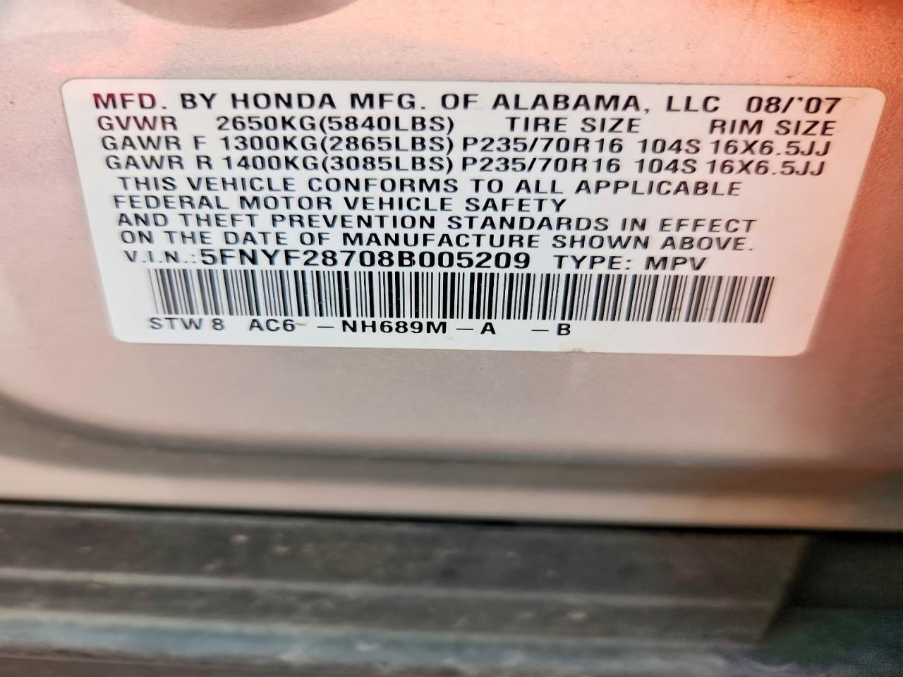 Honda Pilot Exl