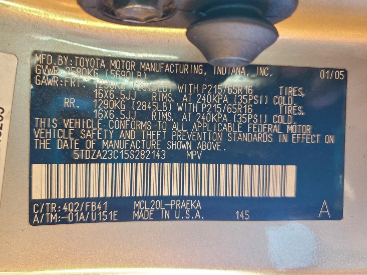 Toyota Sienna Le 8 Passenger