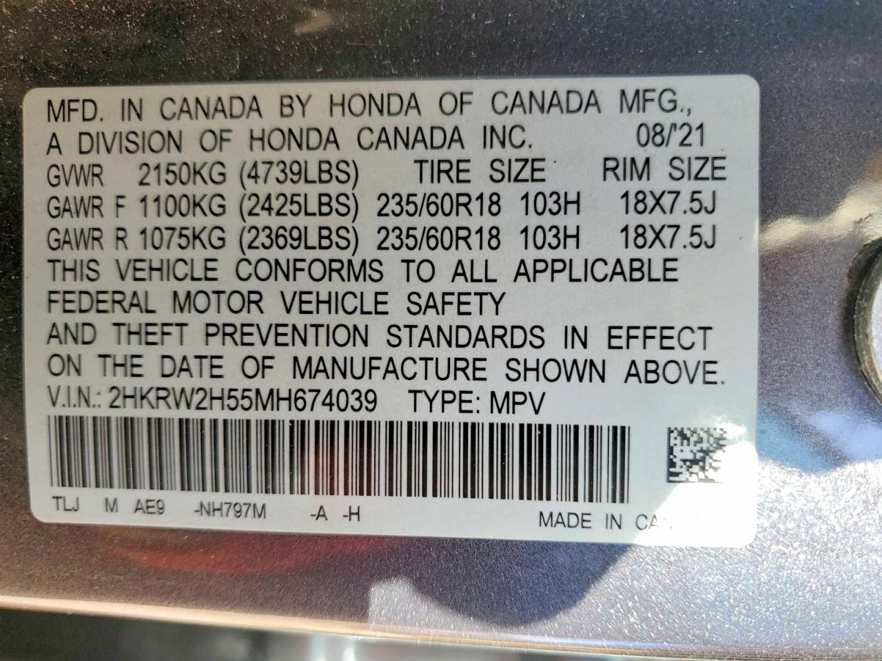 Honda Crv Ex