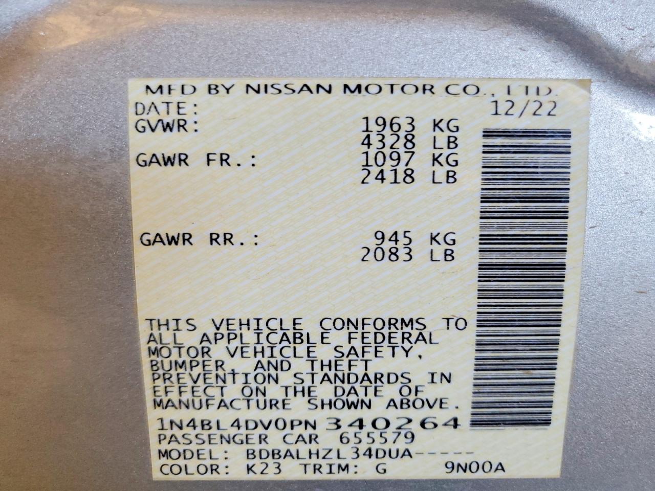Nissan Altima 2.5 Sv