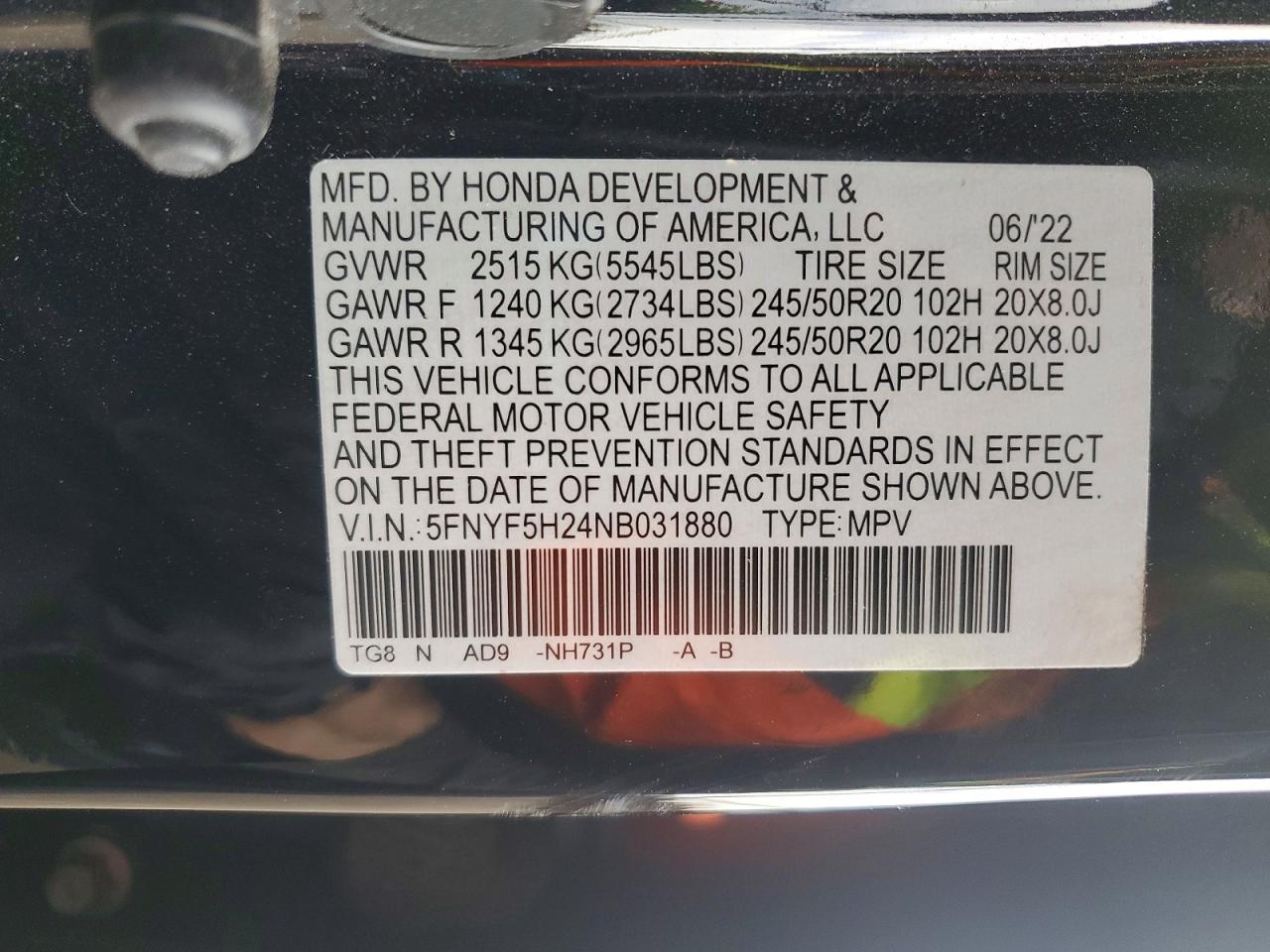 Honda Pilot Se