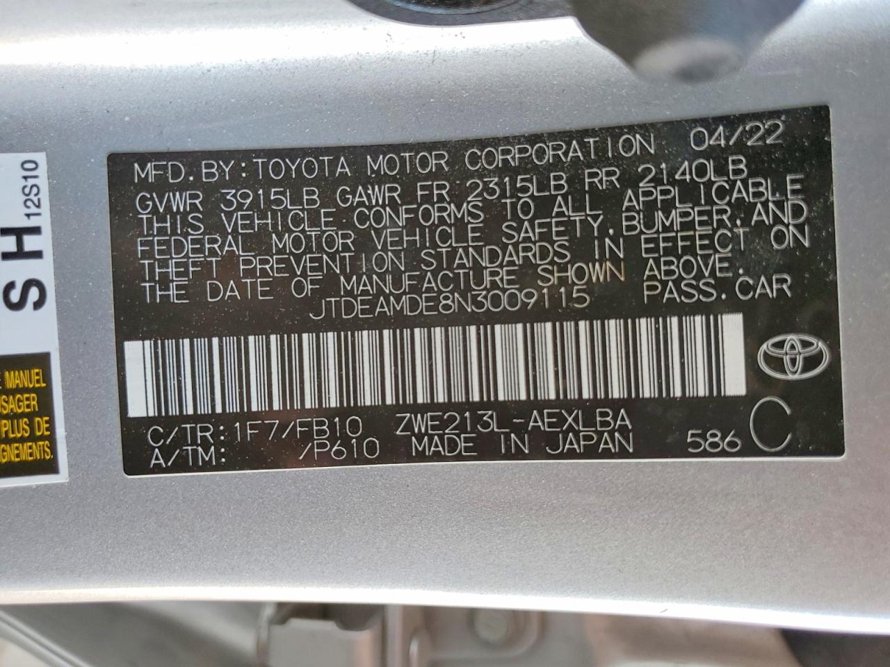 Toyota Corolla Le