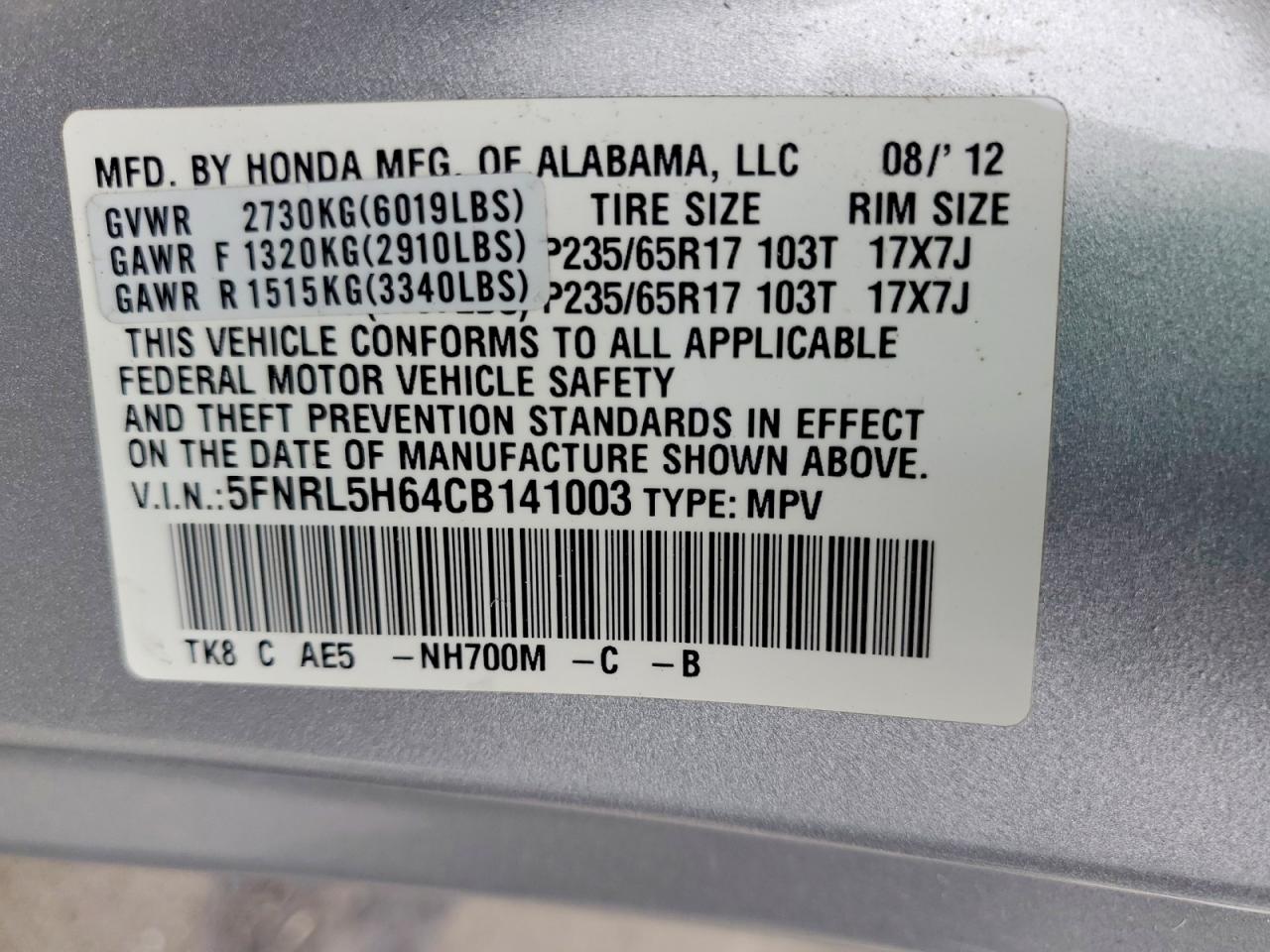 Honda Odyssey Exl