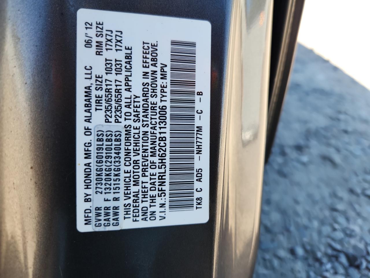 Honda Odyssey Exl