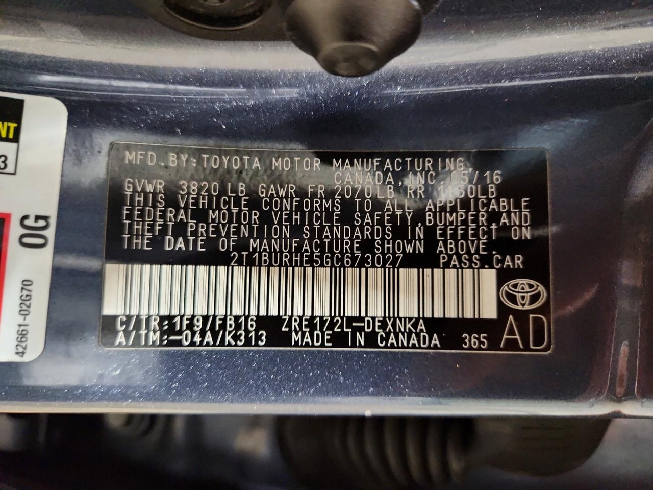 Toyota Corolla Le Plus