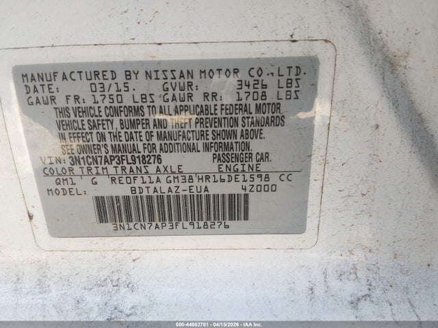 Nissan Versa 1.6 S+