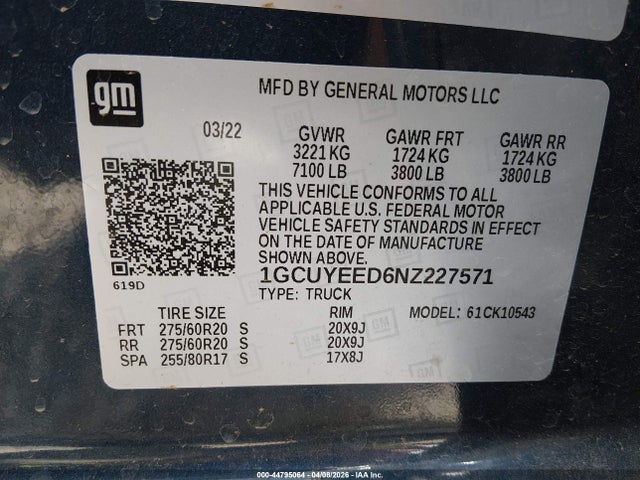 Chevrolet Silverado 1500 4wd  Short Bed Rst