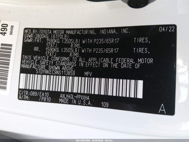 Toyota Sienna Xle